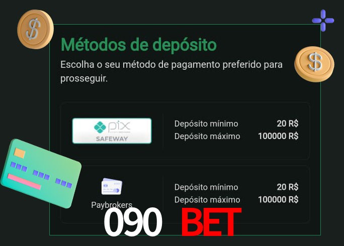 O cassino 090 Bet oferece uma grande variedade de métodos de pagamento